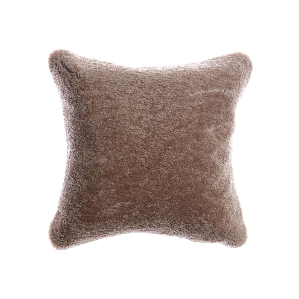 Shearling Taupe Lumbar Pillow - Homelosophy, view 2