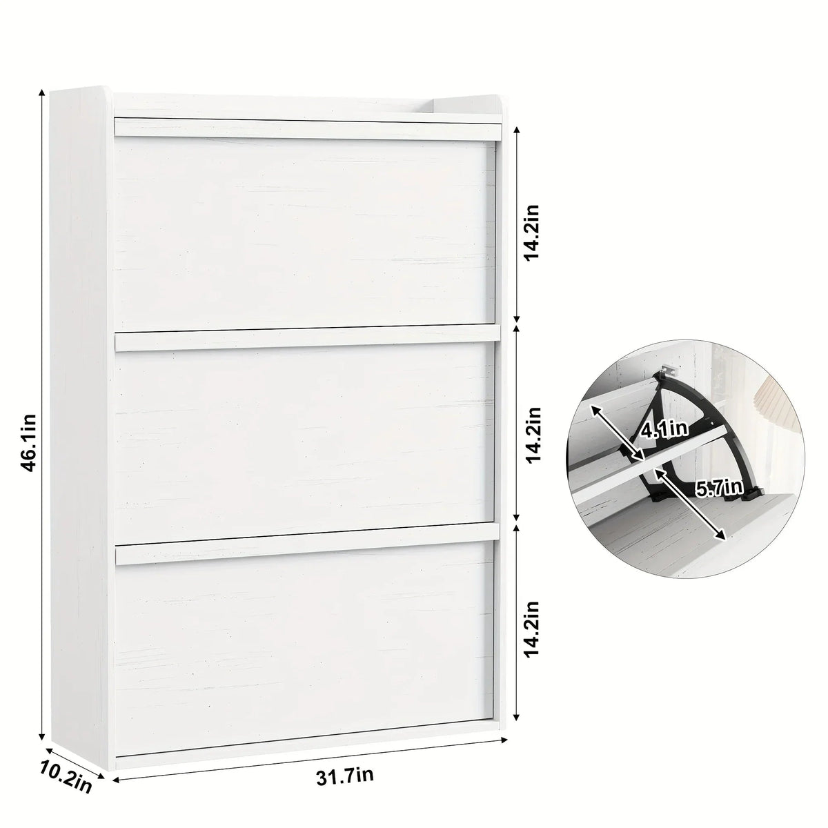Shoe Cabinet with 3 Flip Drawers, Modern Shoe Storage Organizer with Adjustable Shelves for Entryway, Hallway & Living Room – 80.52cm x 25.91cm x 46.1