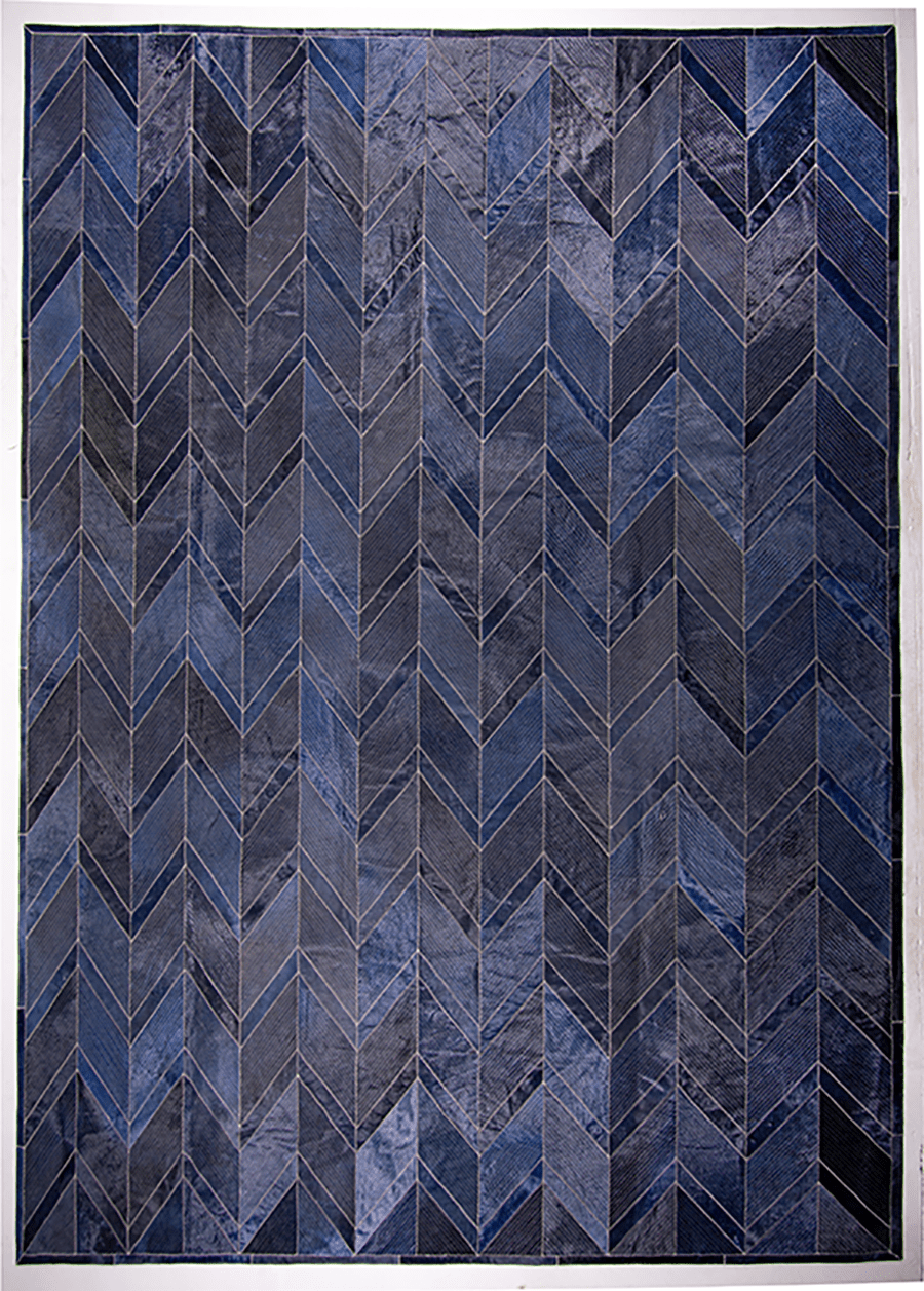SPECIAL HERRINGBONE – Handcrafted Designer Cowhide Rug - Homelosophy, view 2