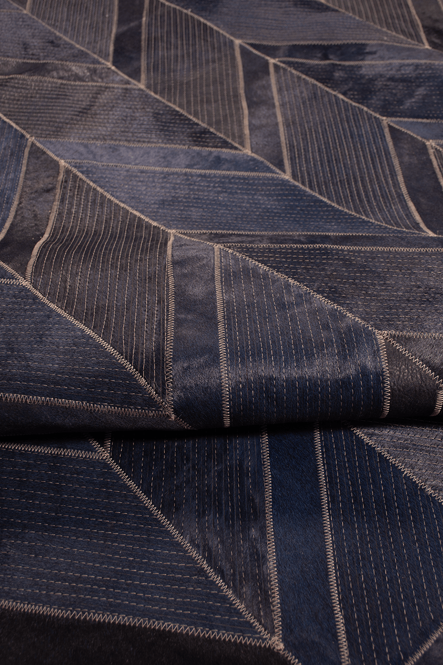 SPECIAL HERRINGBONE – Handcrafted Designer Cowhide Rug - Homelosophy, view 3