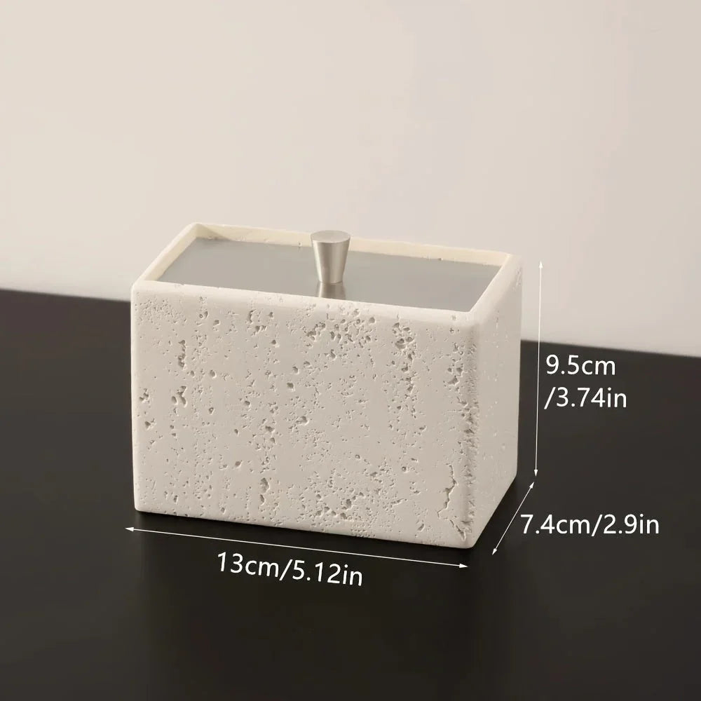 Storage Containers - Vanity White with Lid