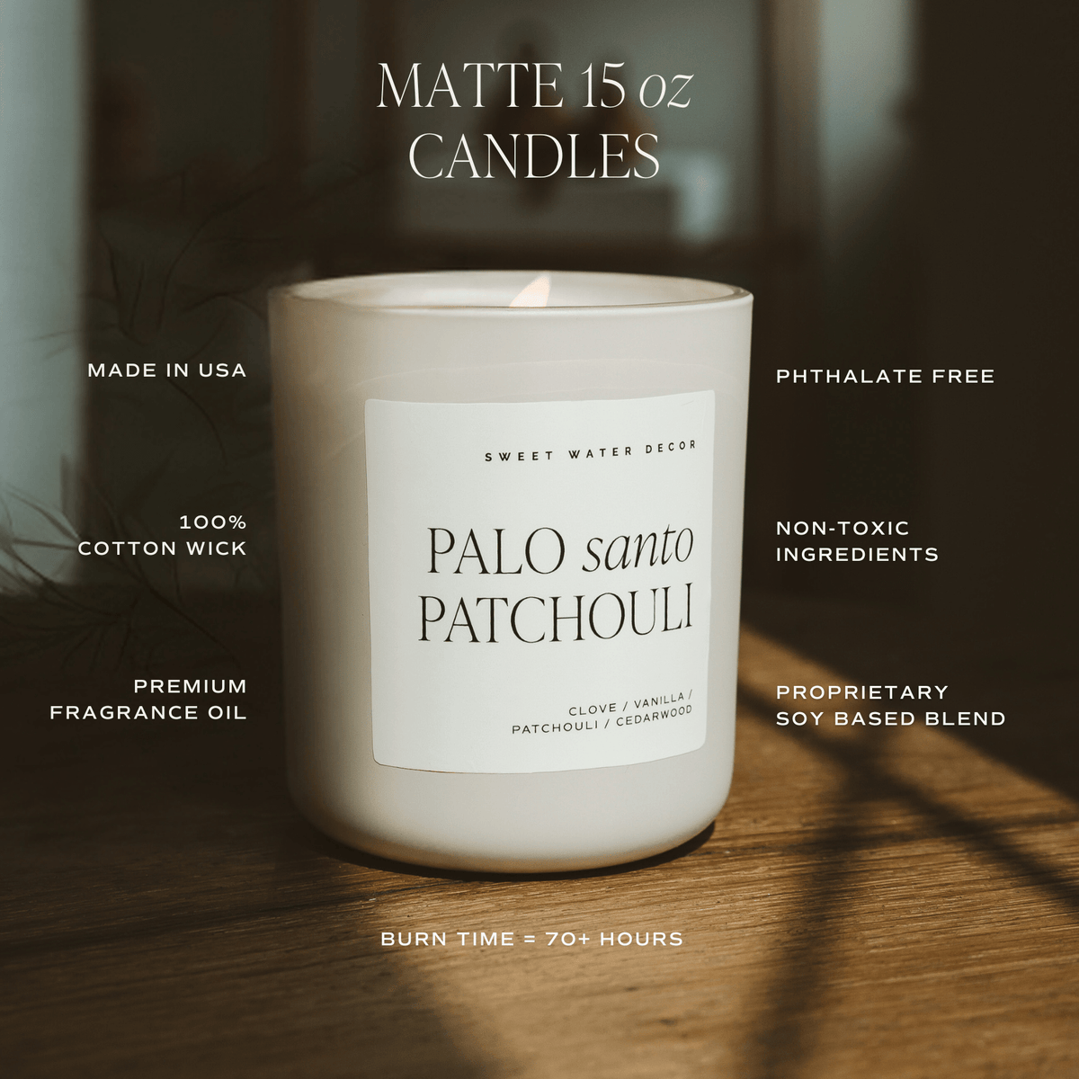 Apple Maple Bourbon Soy Candle - Tan Matte Jar - 15 oz (Sunday Brunch) - Sweet Water Decor, view 5