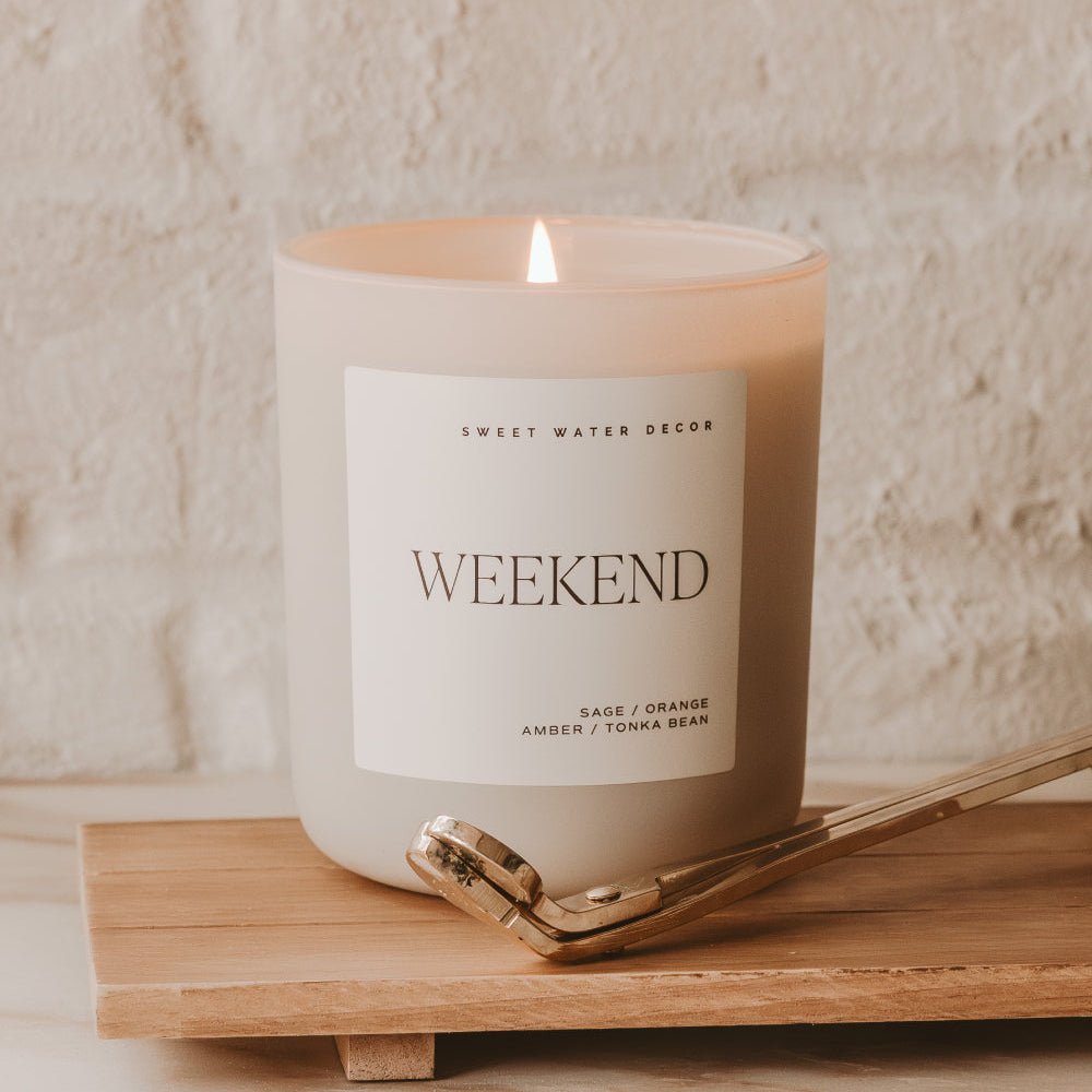 Weekend Soy Candle - Tan Matte Jar - 15 oz - Sweet Water Decor, view 2