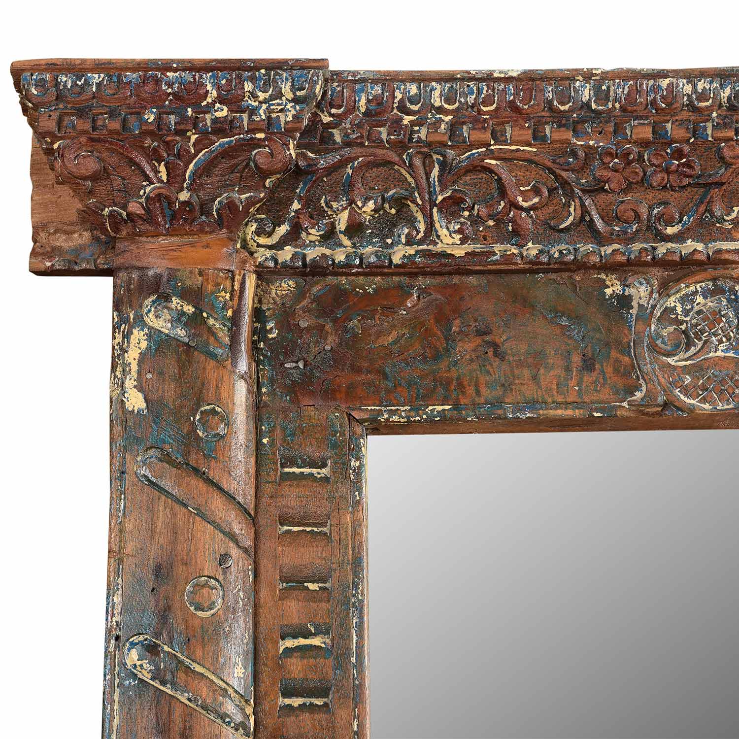 1800s Antique Door Frame Repurposed Freestanding Floor Mirror