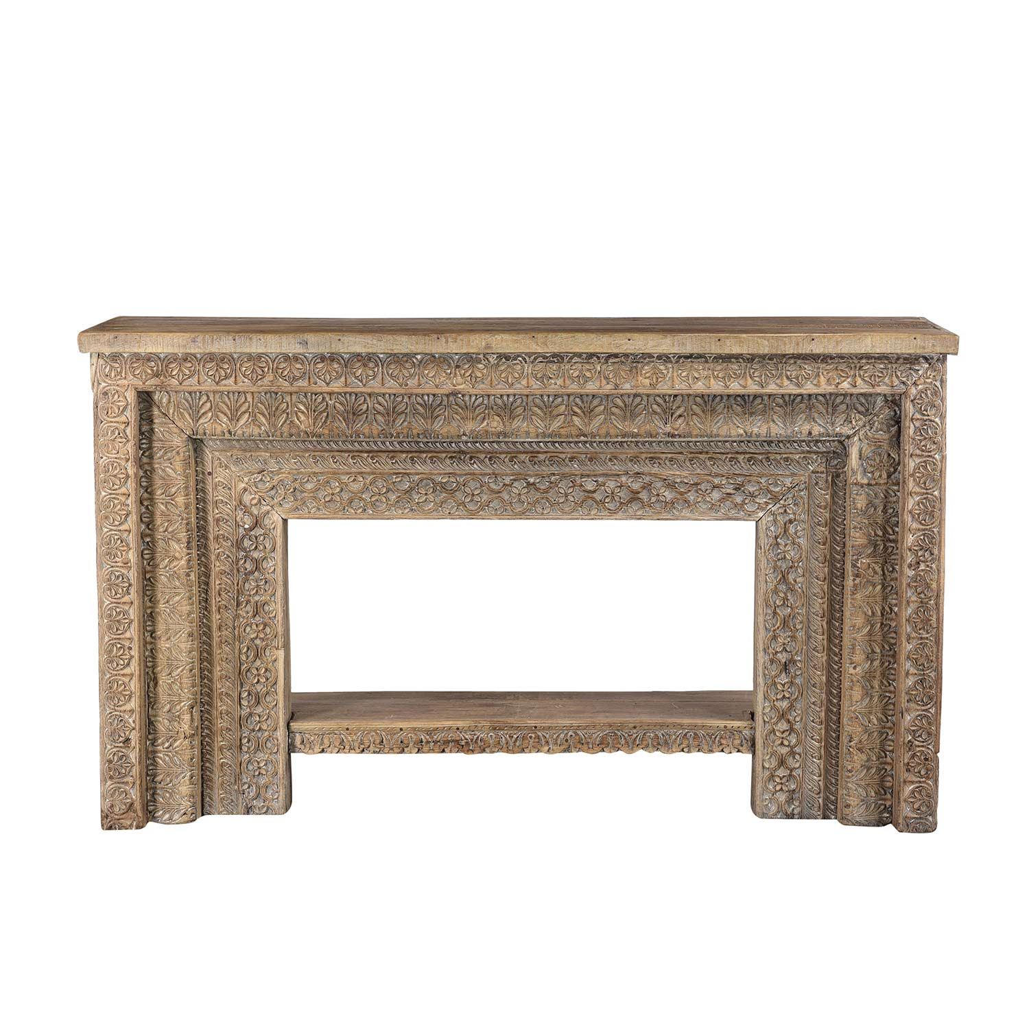 1800s Carved Door Frame Upcycled 68" Long Farmhouse Sofa Table