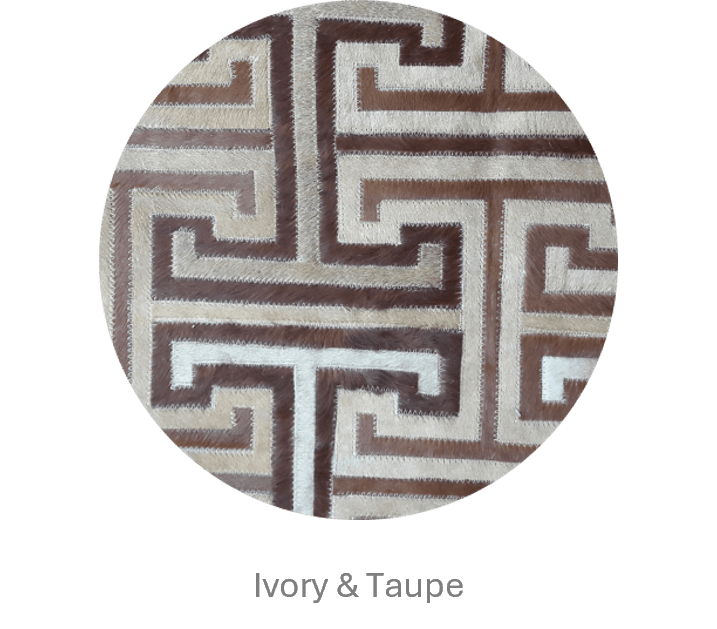 T MODEL – Maze-Inspired Cowhide Patch Rug - Homelosophy, view 8