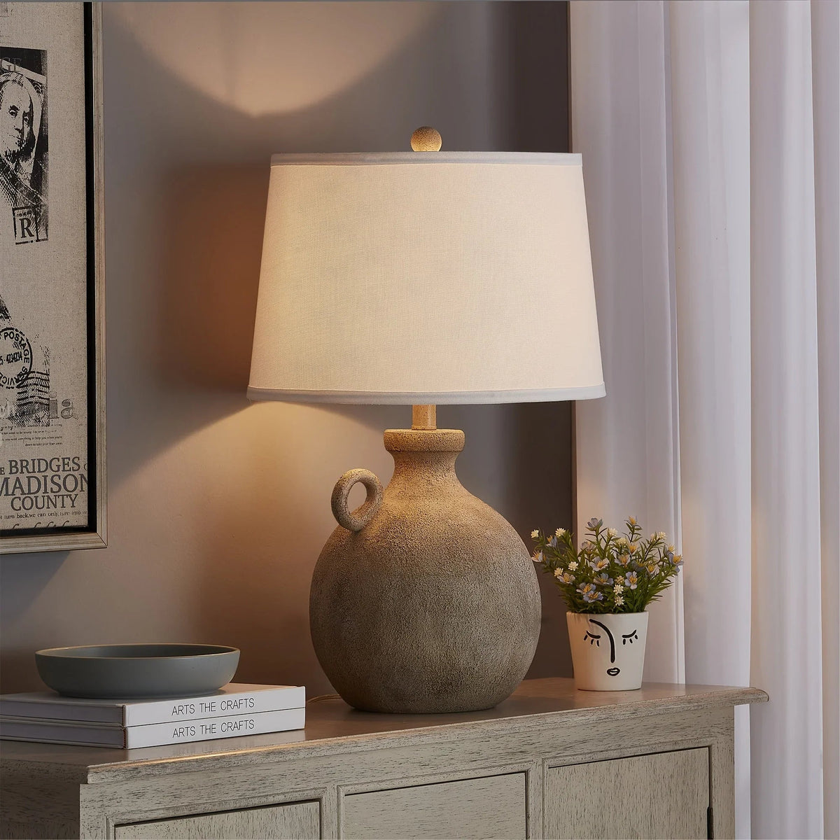 Table Lamp - 3-Way Dimmable White