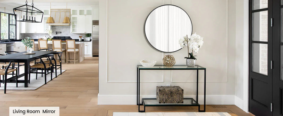 Takywep 24 Inch Round Mirror with 20mm Black Aluminum Frame - Shatter-Resistant Fogless Glass, -Fog Technology-Free (No Installation Required), Wall-Mounted Large Circle Mirror for Bathroom, Bedroom, Living Room, Entryway - M