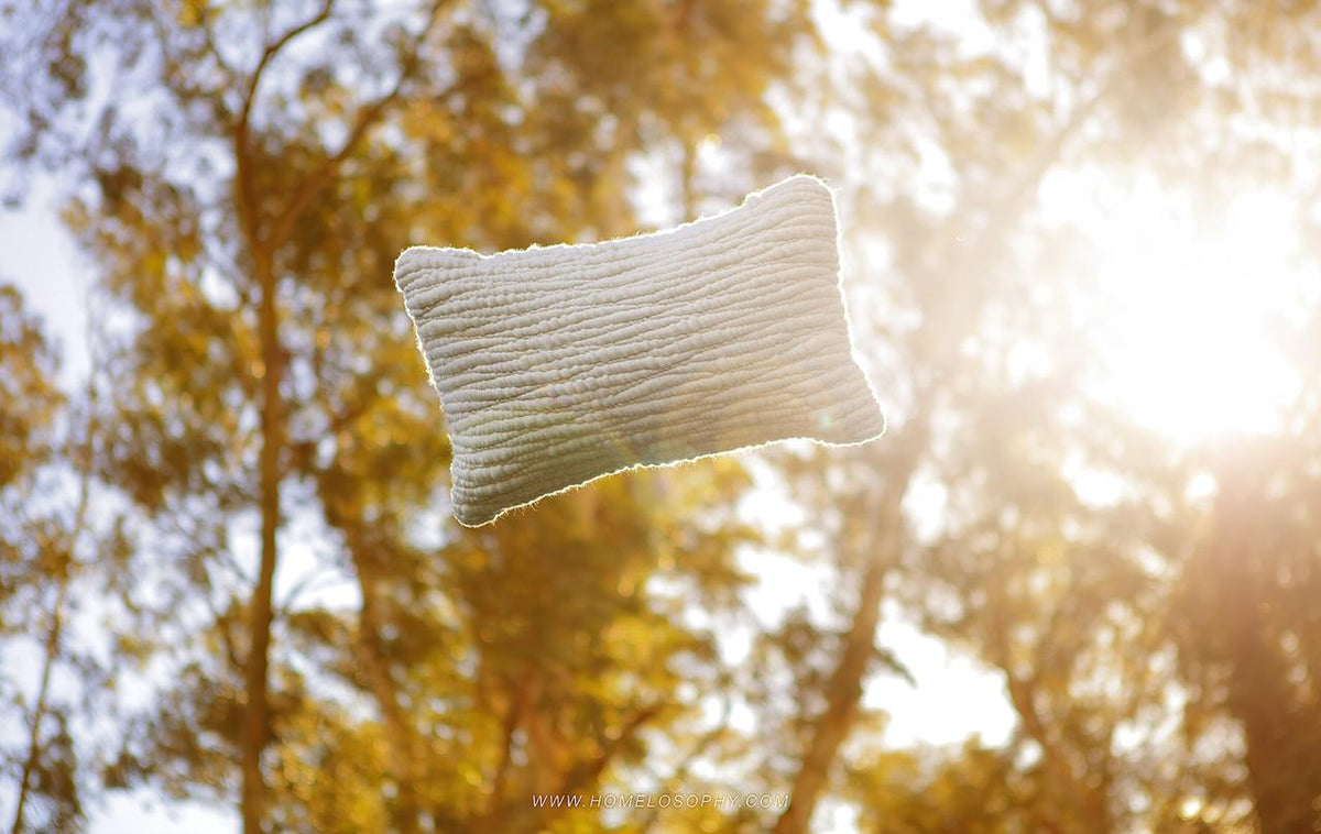 Natural Textured Wool Pillow - Homelosophy, view 3