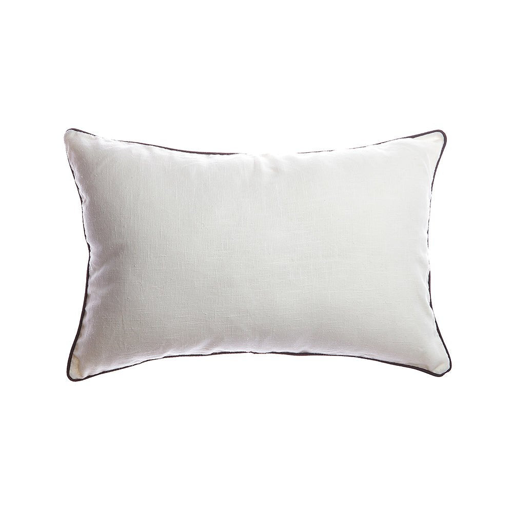 Trim Black Linen Square Pillow - Homelosophy, view 2
