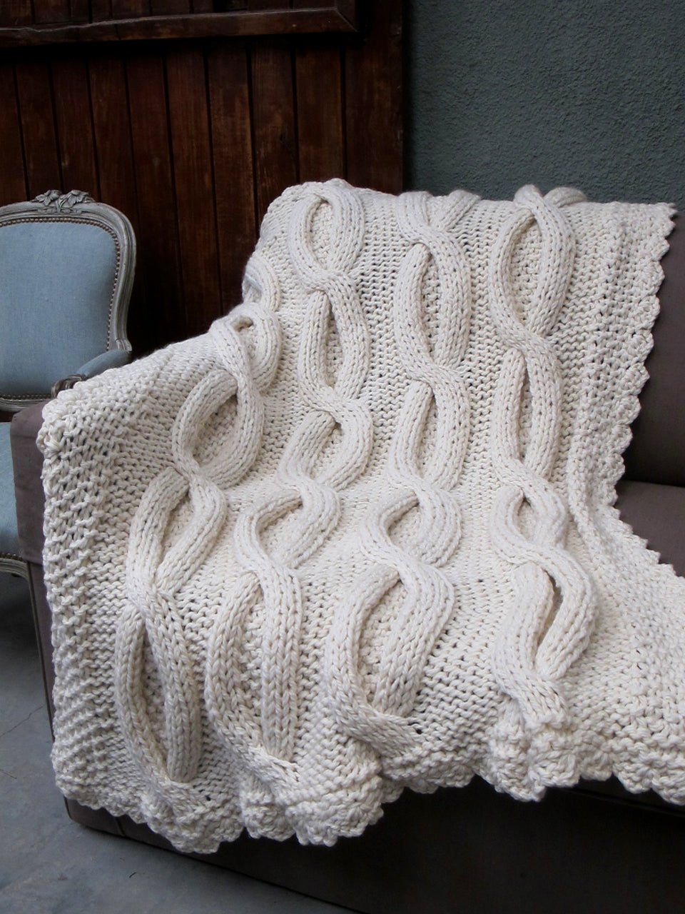 Shabby Chic Cable Knit Throw - Homelosophy