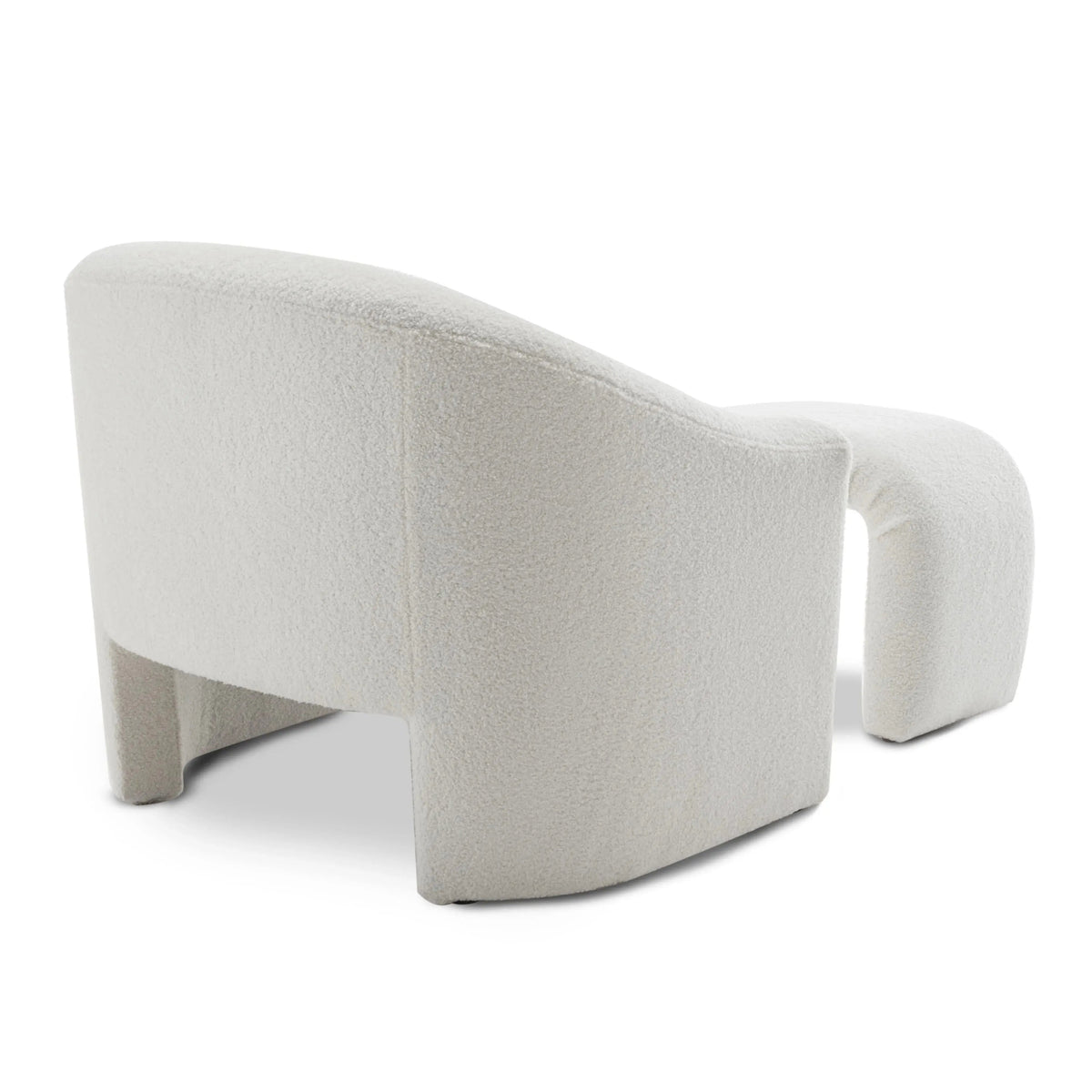 Upholstered Fabric Accent Chair in White with Comfortable Cushioning