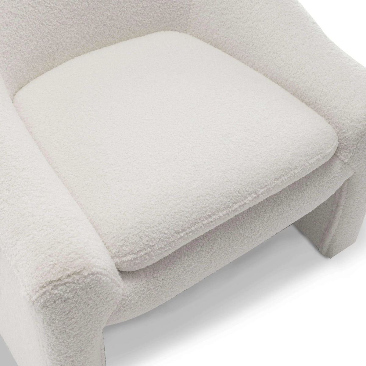 Upholstered Fabric Accent Chair in White with Comfortable Cushioning