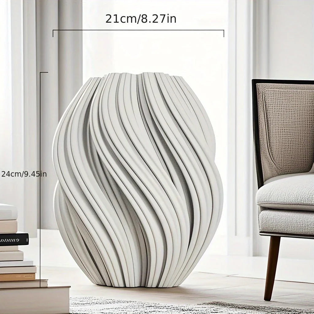 Vase - Geometric Ceramic White — House of Avana, view 10 of 10
