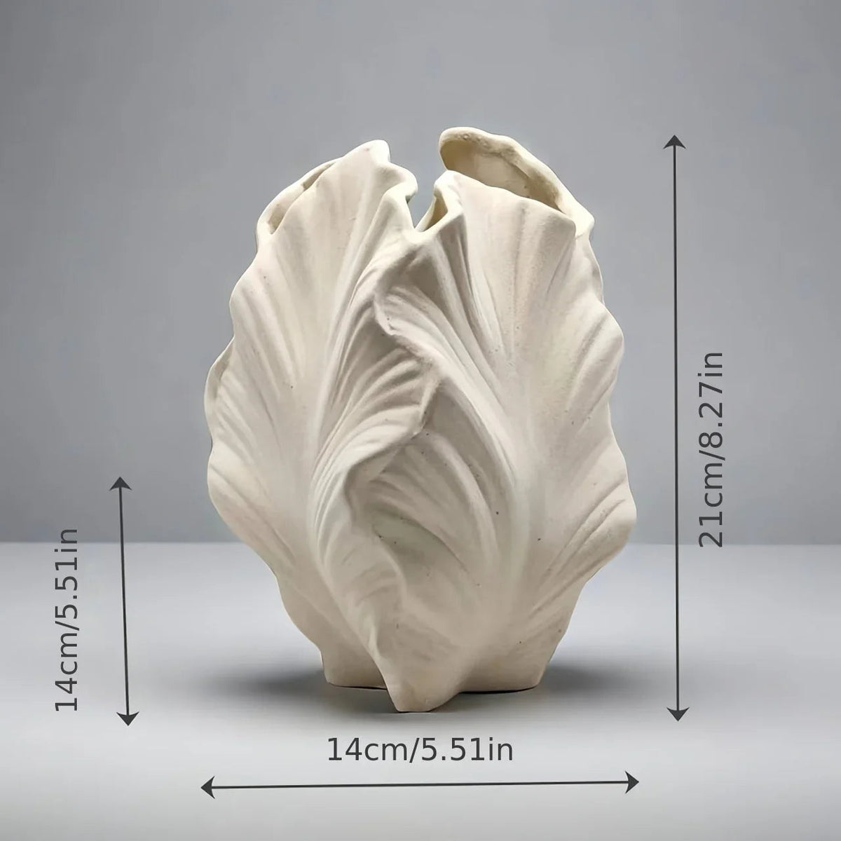 Vase - Textured Ceramic White Oval — House of Avana, view 14 of 14