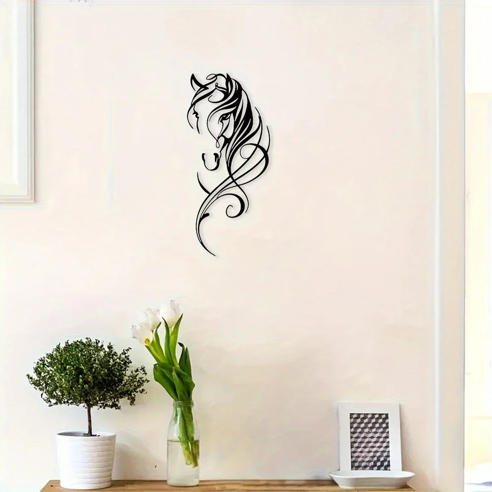 Wall Art - Abstract Horse Black 12-Inch