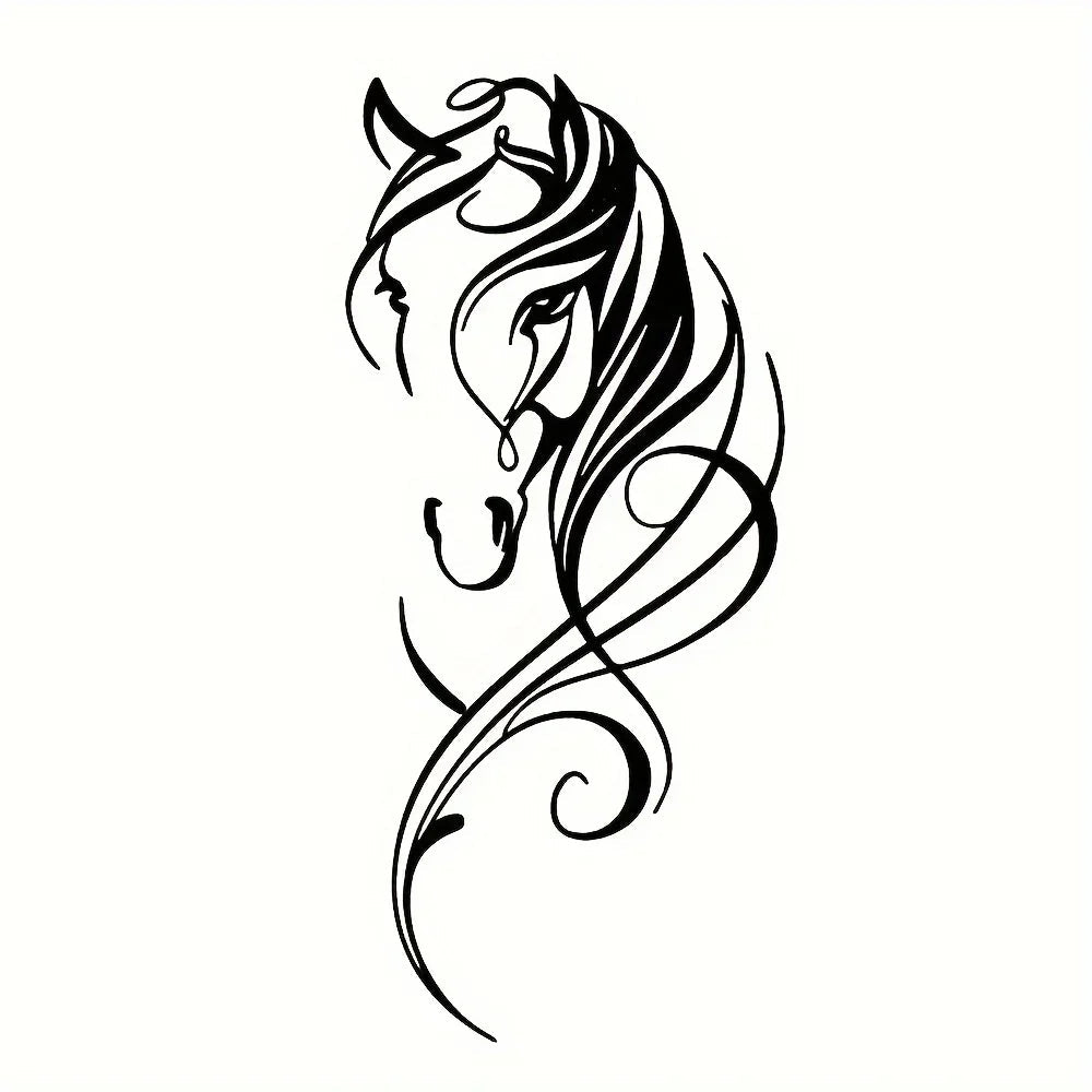 Wall Art - Abstract Horse Black 12-Inch