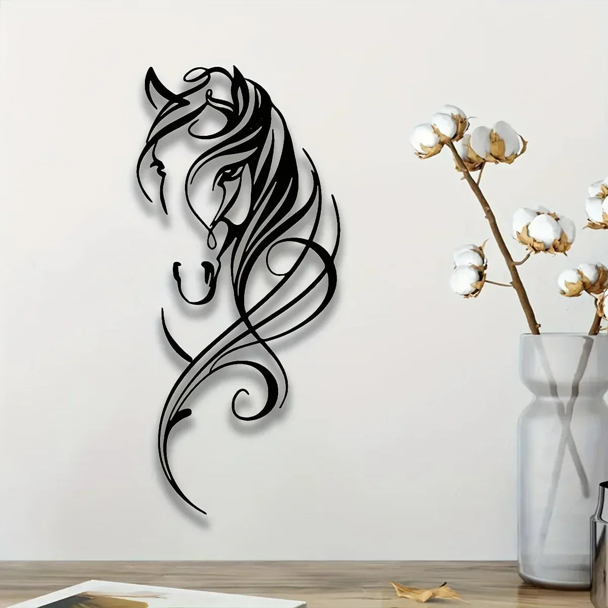 Wall Art - Abstract Horse Black 12-Inch