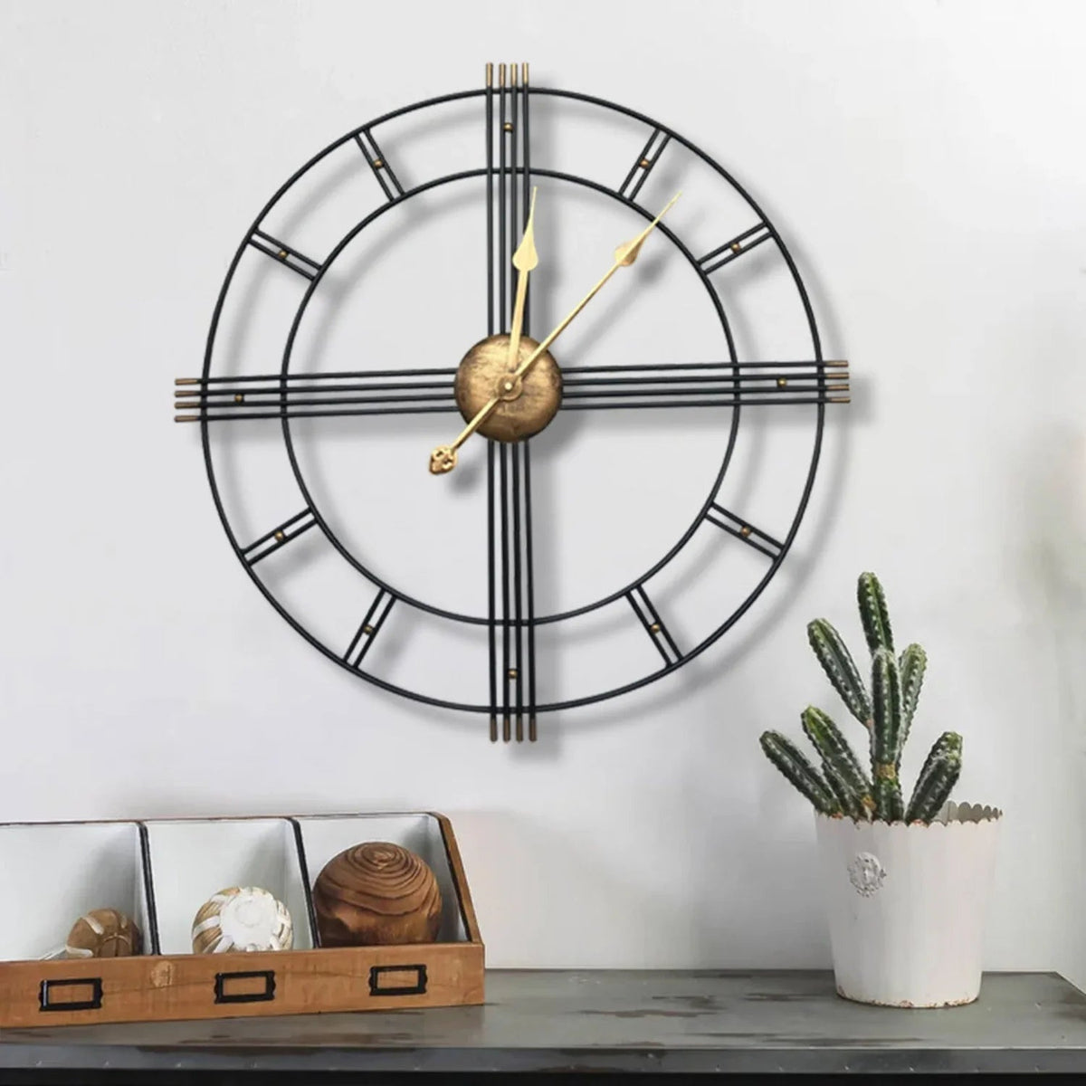 Wall Clock - Roman Numerals Metal Large — House of Avana, view 5 of 28
