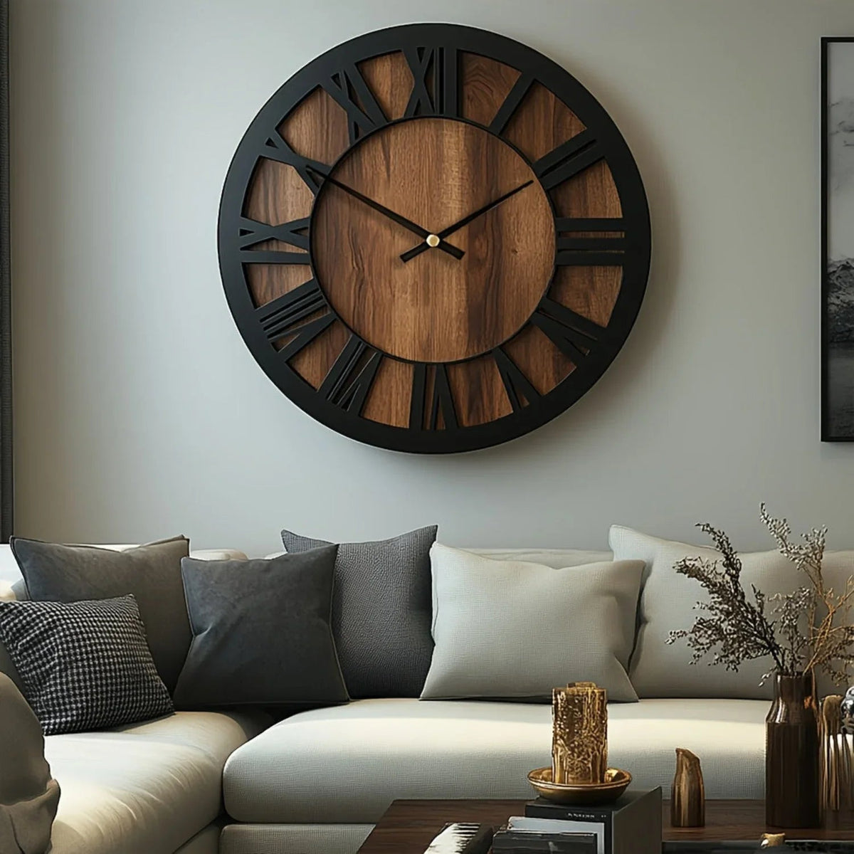 Wall Clock - Silent Wooden Round — House of Avana, view 1 of 34