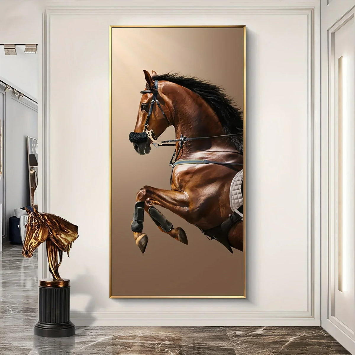 Wall Painting - Modern Horse Black Large