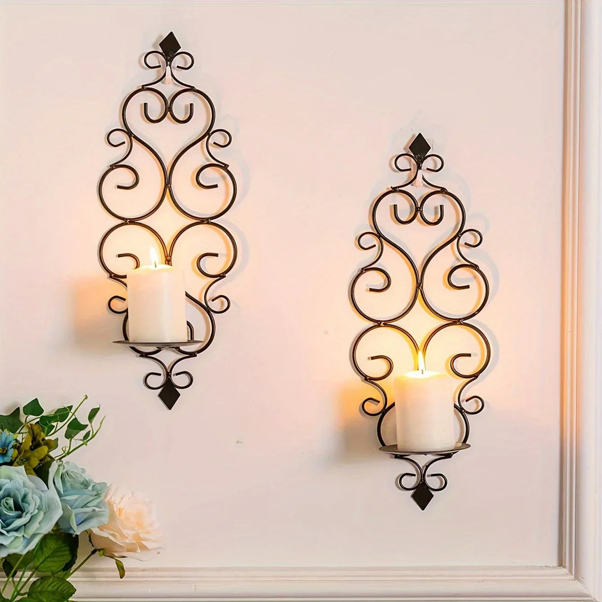 Wall Sconce - Hanging Metal Black Set — House of Avana, view 1 of 14