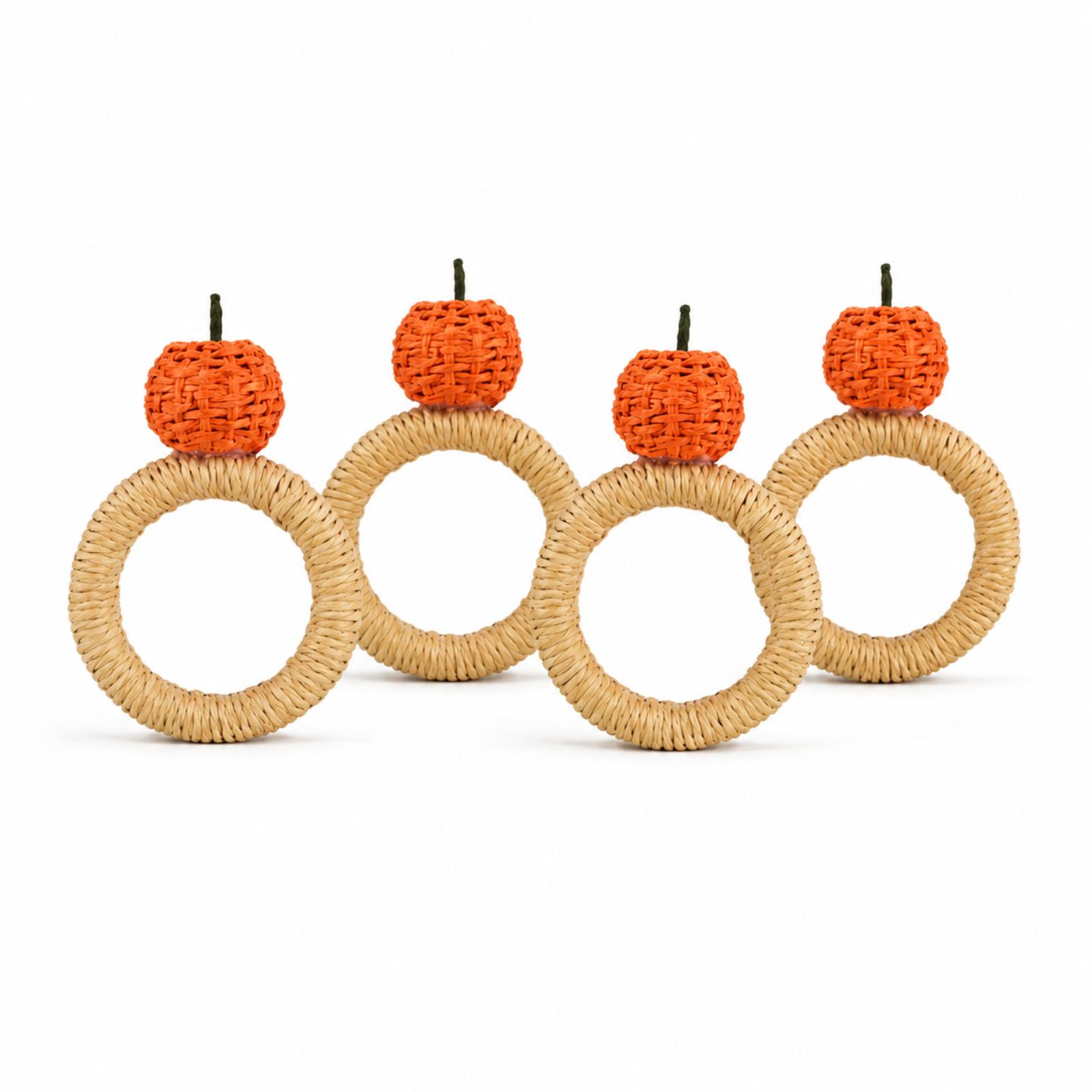 Handwoven Orange Napkin Ring (Set of 4)
