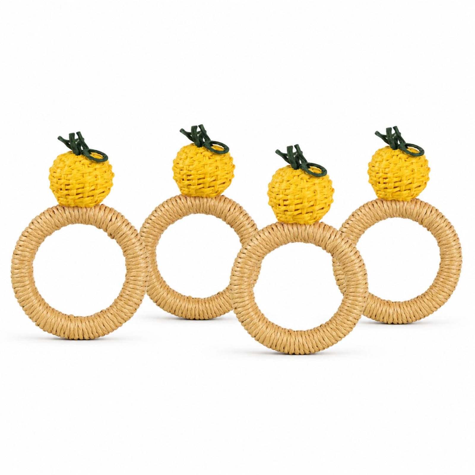 Handwoven Lemon Napkin Ring (Set of 4)