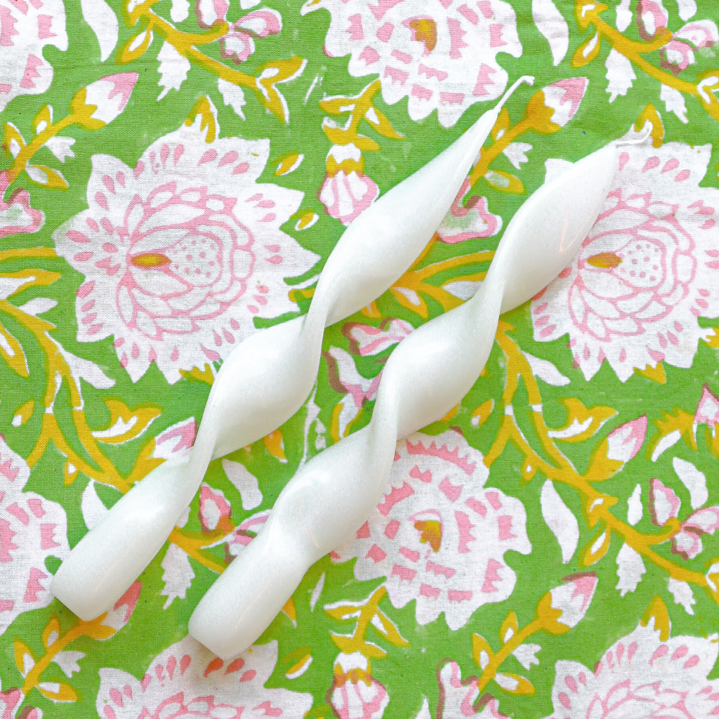 20 White Cotton Swirl Candles - 10 Packs of 2