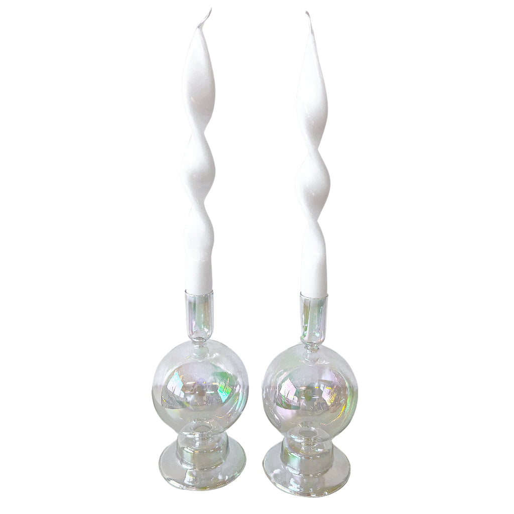 20 White Cotton Swirl Candles - 10 Packs of 2