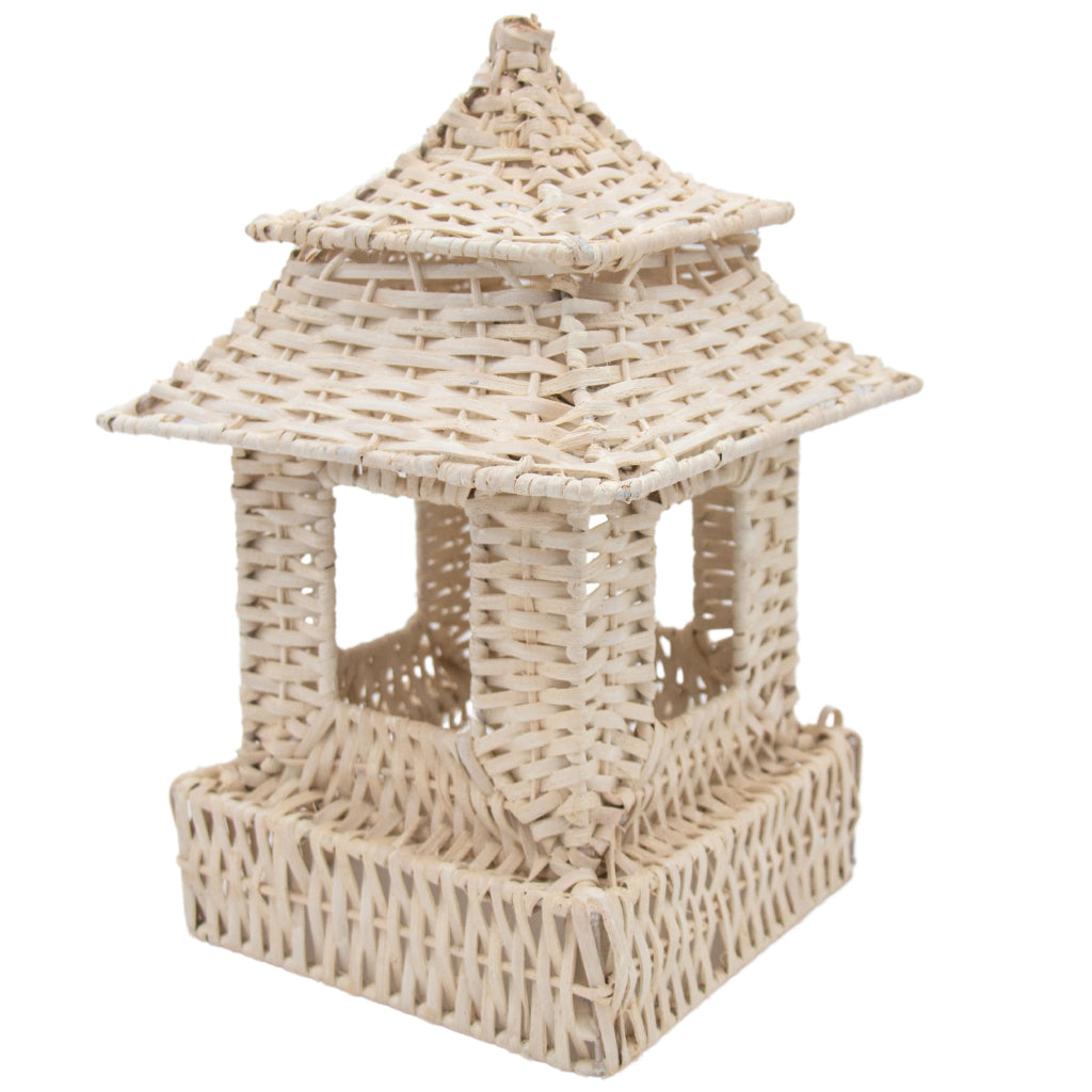 12 Large White Rattan Pagoda Lanterns - Handmade
