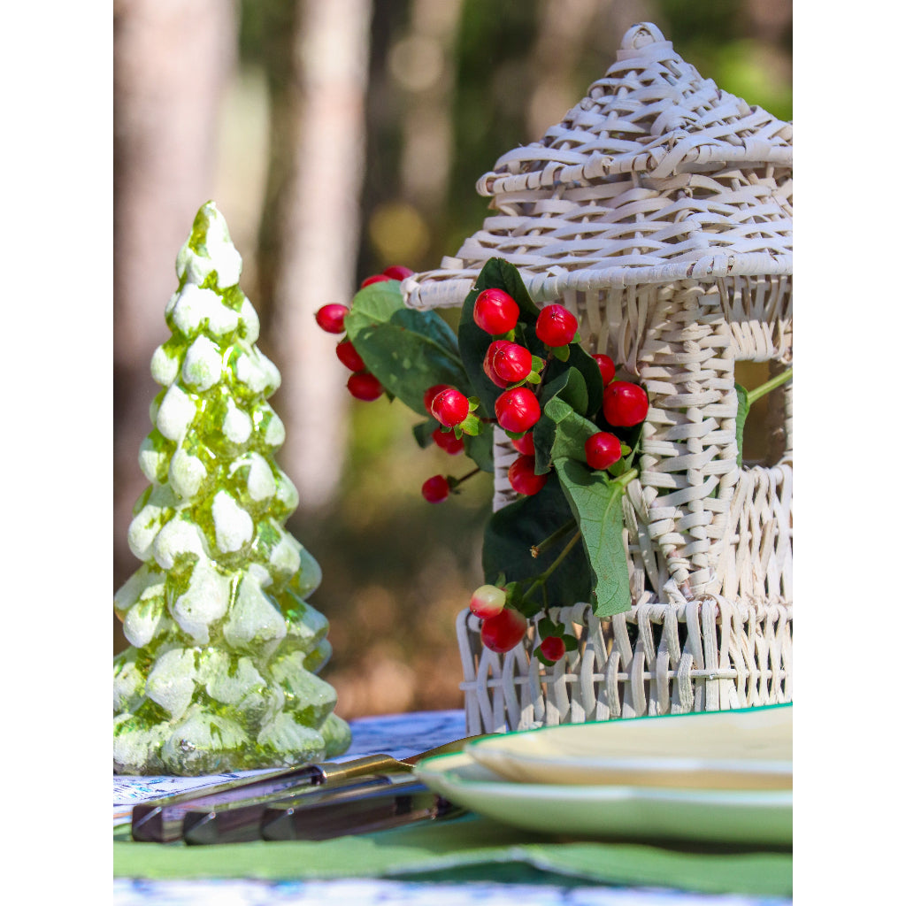 12 Large White Rattan Pagoda Lanterns - Handmade