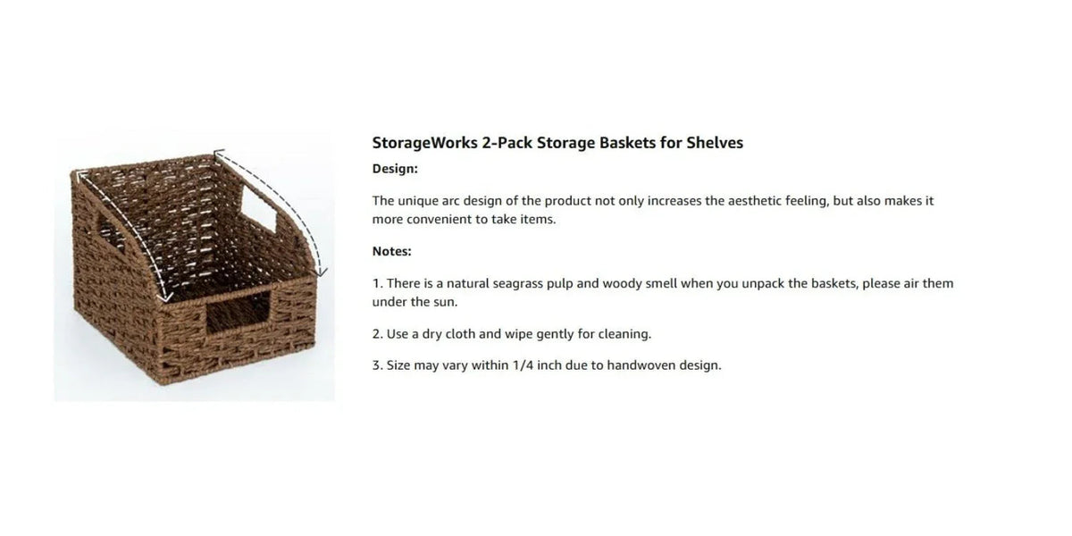 Wicker Baskets - Storage Natural 2 Pack