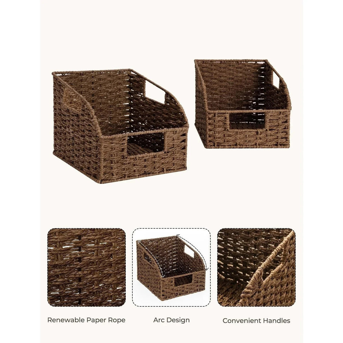 Wicker Baskets - Storage Natural 2 Pack