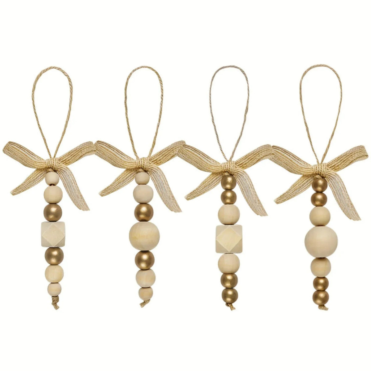 Wooden Christmas Tree Hanging Decor with Beads
