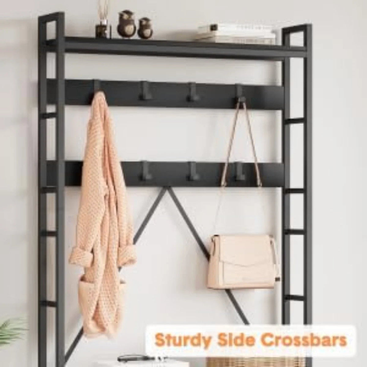 Wooden Hall Tree with Storage Bench and Coat Rack