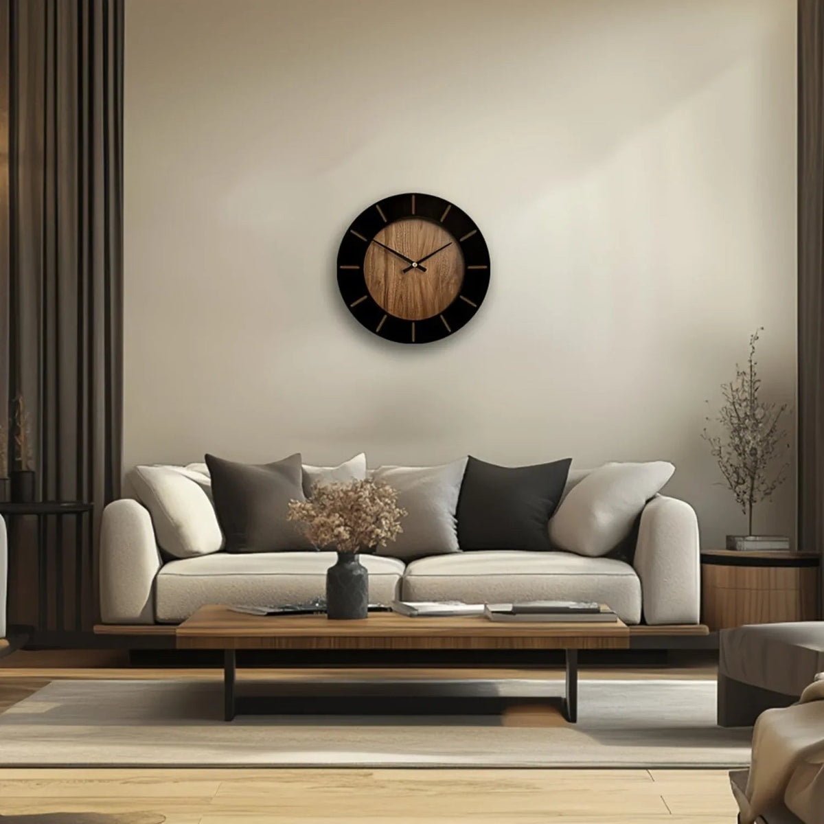 Wooden Silent Wall Clock with Vintage Design — House of Avana, view 2 of 30