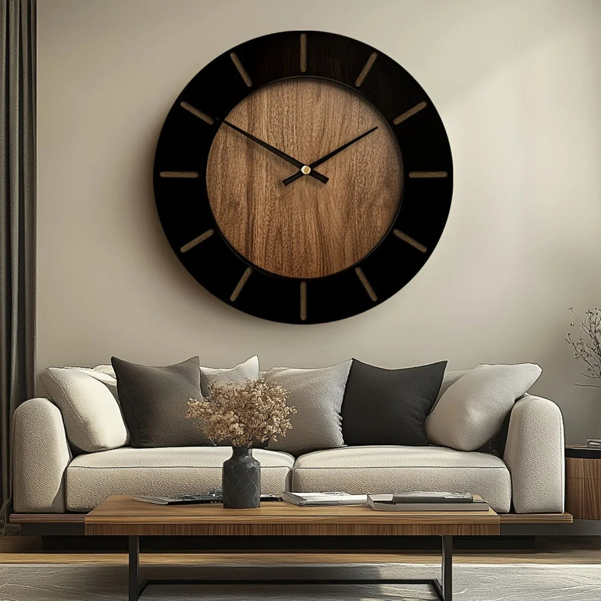 Wooden Silent Wall Clock with Vintage Design — House of Avana, view 1 of 30