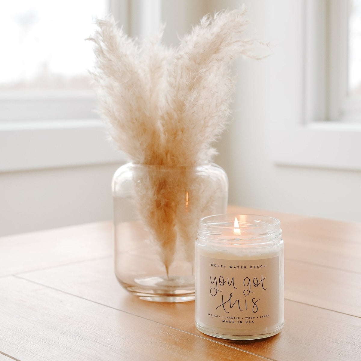 You Got This Soy Candle - Clear Jar - 9 oz (Spa Day) - Sweet Water Decor, view 2