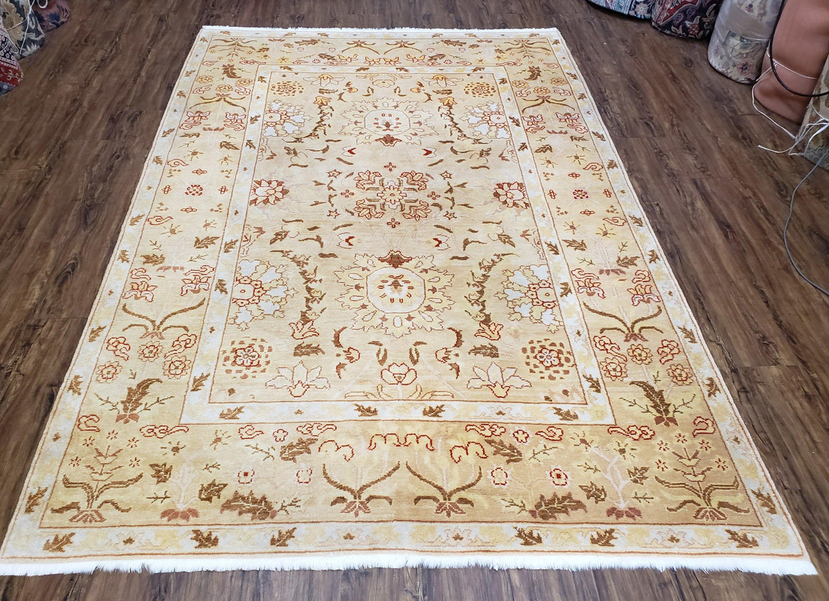 Vintage Turkish Oushak Area Rug 6x9, Wool Hand-Knotted - Jewel Rugs, view 2