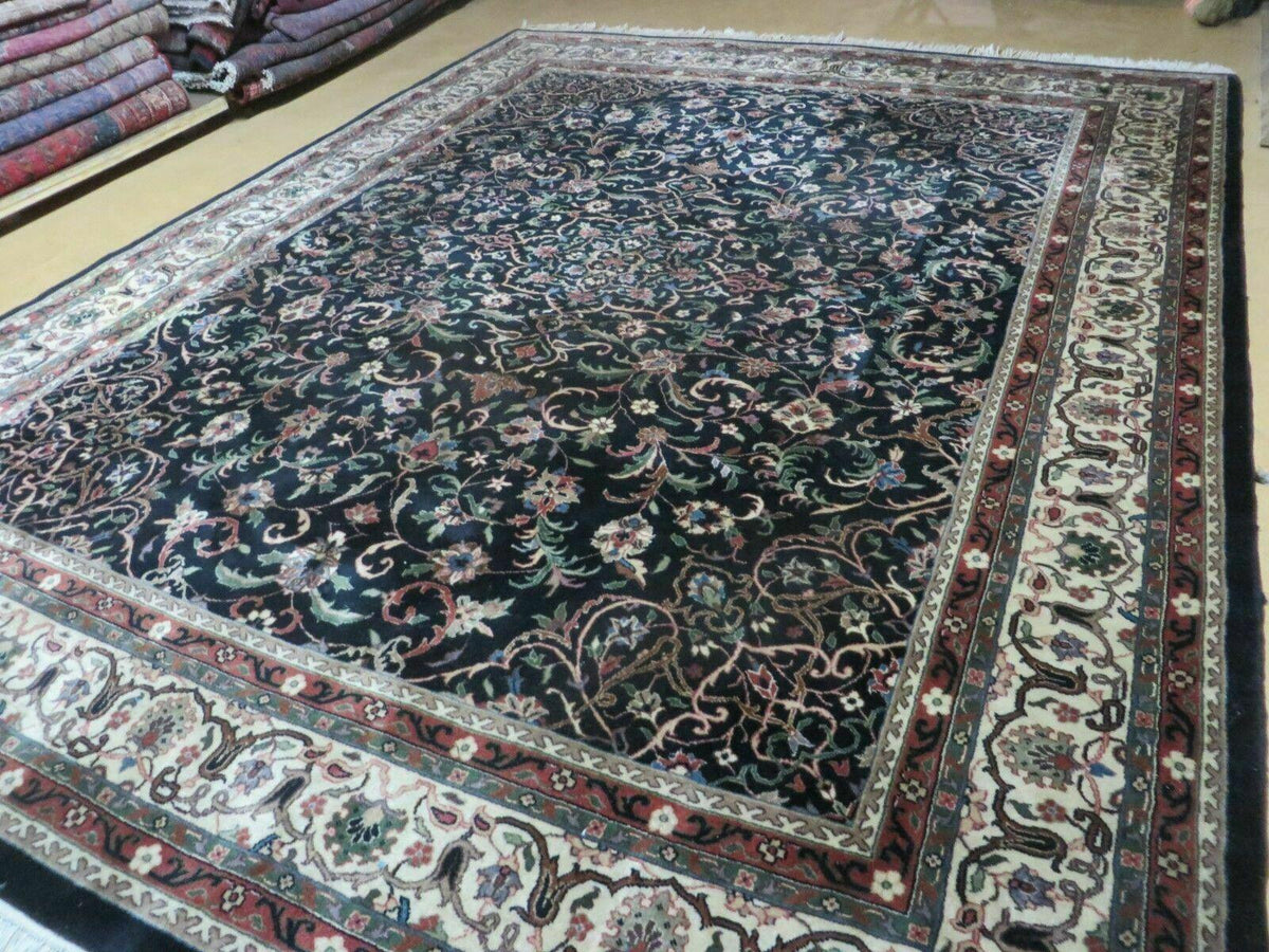 Indo Persian Rug 8x10, Wool Handmade Floral Carpet - Jewel Rugs, view 11