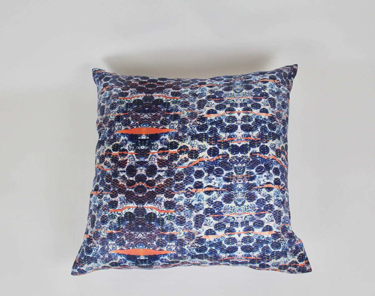 Blue Bubbles Velvet Pillow - Artxtiles, view 2