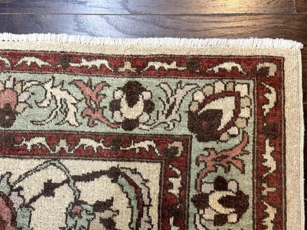 Indo Mahal Rug 4 x 5.6, Indian Handmade Wool Area Rug - Jewel Rugs, view 8