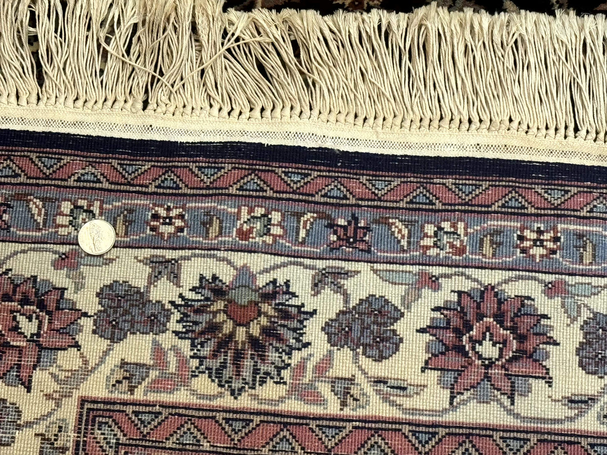 Sino Persian Rug 4x6, Navy Blue and Cream, Floral Allover Oriental Carpet - Jewel Rugs, view 11