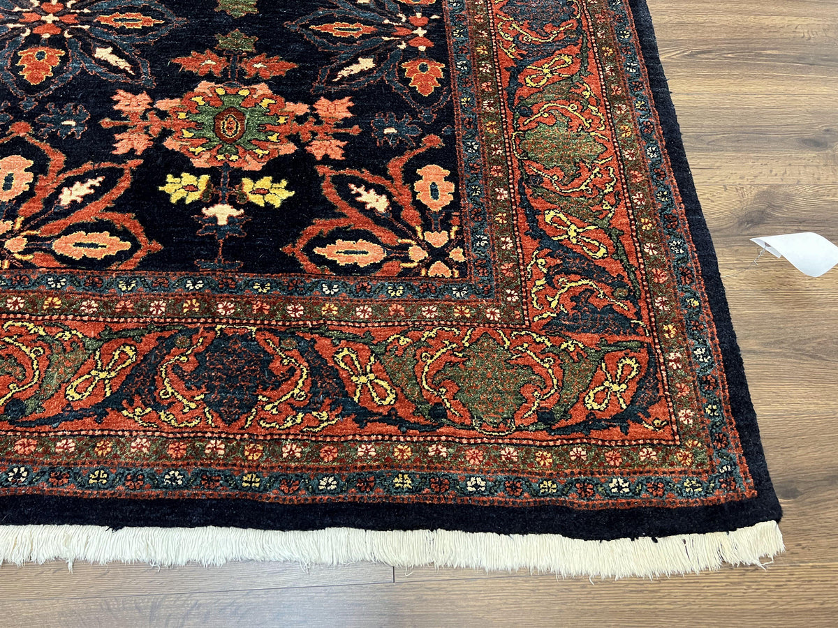 Wonderful Persian Rug 7x10, Navy Blue and Red, Allover Floral Pattern, Bidjar Carpet, Authentic Oriental Rug 7 x 10, Wool Hand Knotted Rug - Jewel Rugs, view 10