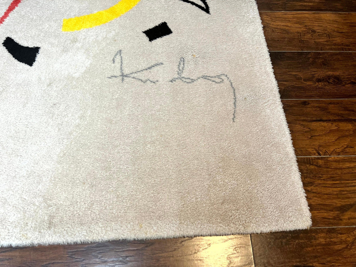Danish Rya Shag Rug 6x9, EGE Axminster Carpet, Ivory, Modern Abstract Rug, Signed by Designer - Jewel Rugs, view 10