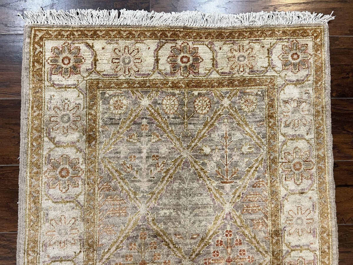 Pakistani Peshawar Rug 3x5, Safavieh Wool Handmade Hand Knotted Vintage Rug, Panel Design 3 x 5 Oriental Carpet - Jewel Rugs, view 4