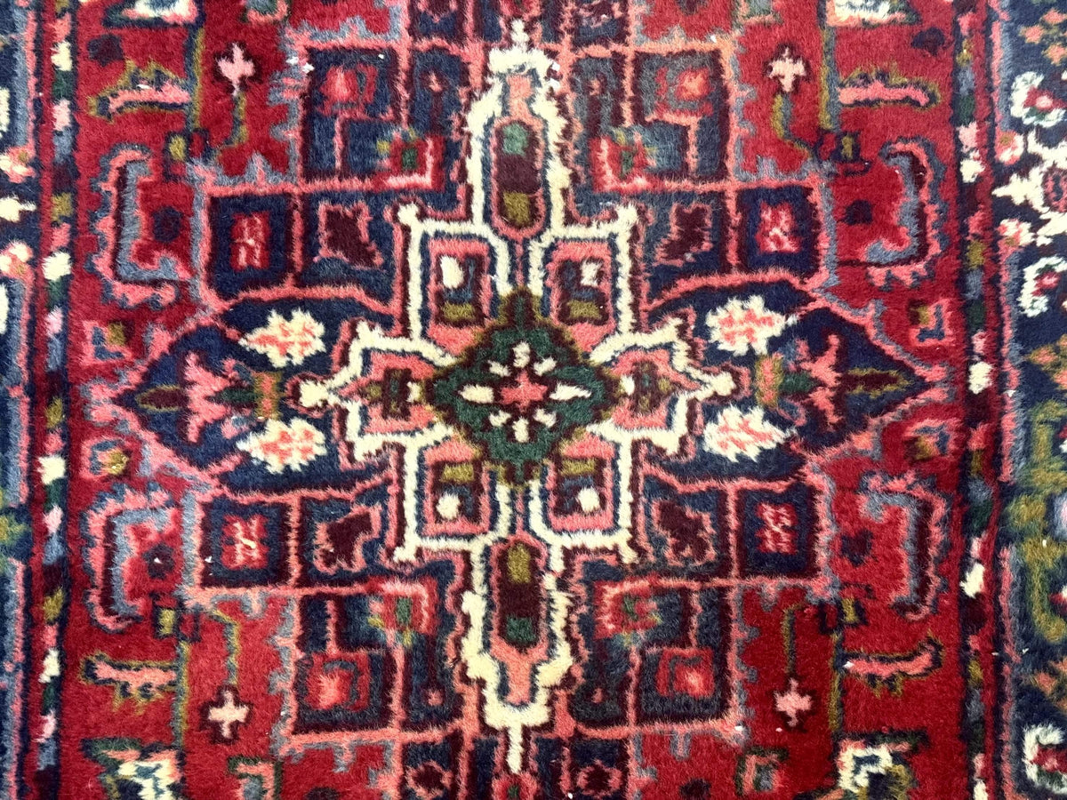 Indo Persian Heriz Runner Rug 3 x 17, Geometric Long Runner Carpet for Hallway, Medallions, Wool Runner Rug 3x17 - Jewel Rugs, view 4