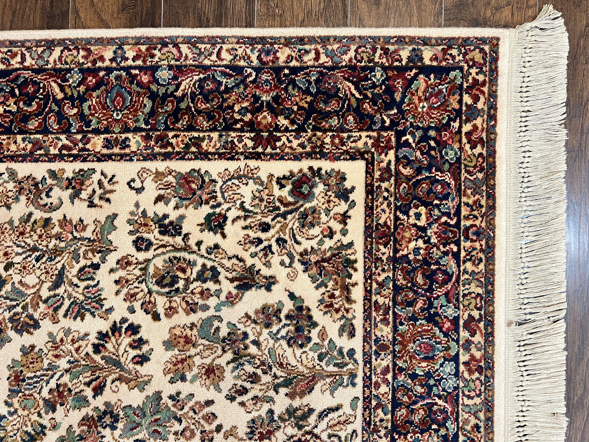 Karastan Rug 5.9 x 9 Ivory Sarouk #760, Vintage Wool Original Collection 700 Series, Discontinued - Jewel Rugs, view 8