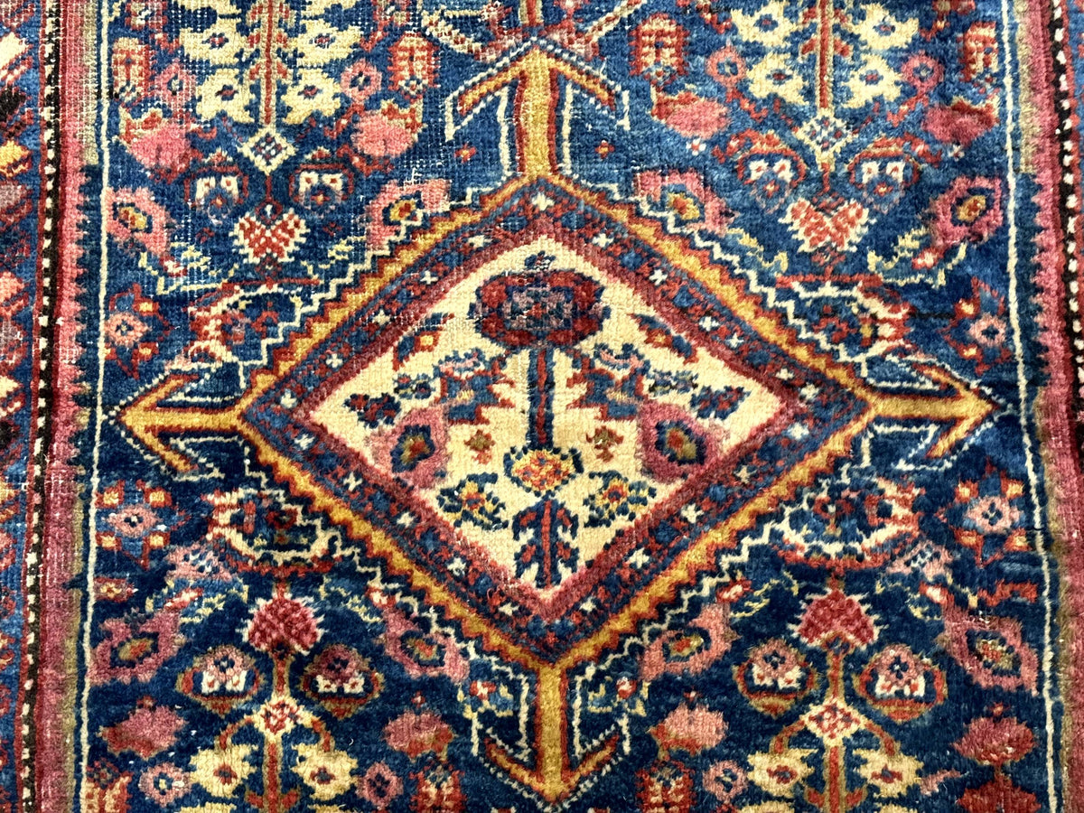 Antique Persian Rug 4x7, Blue and Red Malayer Carpet, Rare - Jewel Rugs, view 5